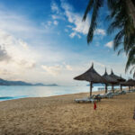 Empty Beach Of Nha Trang At Sunset